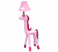 SABYDICAR Pink Unicorn Floor Lamp,Cartoon Animal 51inches Tall Standing Light with Fabric Shade,LED E27 Children's Room Bedroom Bedside Cloth Lamp Night Lights,Cute Decorative Lighting