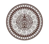 Sac Aztec Wheel Calendar Mayan Sun god Mayan Symbols Ethnic mask Tattoo Engraving Stickers 54.6x54.6cm Store Decoration Coffee
