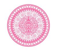 Sac Aztec Wheel Calendar Mayan Sun god Mayan Symbols Ethnic mask Tattoo Engraving Stickers 54.6x54.6cm It Won't Fall Off Pink