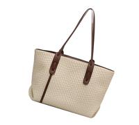 Sac bandoulière tissé - Sacs tissés pour femme, sac bandoulière à poignée supérieure, pochette de voyage grande capacité, portefeuille tissé, portefeuille hobo tendance pour les vacances, Bee White