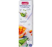 Sac congelateur trio 1, 2 et 4 l avec double fermeture, 20 pieces - Marque DM Allemagne - Compatible avec profissimo - Gefrierbeutel-Trio 1, 2 & 4 l mit Double Sections, 20 St