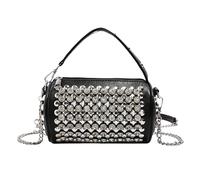 Sac Fourre-tout Rivet - Paquet D'épaule | Sac À Rivets Punk Street 2024 | Petit Sac À Main À Bandoulière Pour Femmes | Sac À Main Carré Cylindrique | Sacs Fourre-tout Cloutés Rock À La Mode Pour Femme