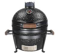 Sac Kamado 16" Ceramic BBQ Grill Oven, Charcoal Smoker, Black, Outdoor Cooker with Temperature Control, Large 250 sq inch Cooking Area