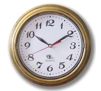 SAC SMARTEN ARTS Decor Silent Wall Clock Non-Ticking Decor Wall Clock 8 Inches Vintage Gold Metalic Looking Easy to Ready for Home/School/Hotel/Office