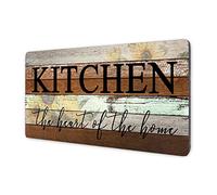SAC SMARTEN ARTS Rustic Farmhouse Kitchen Sign - Kitchen is The Heart of The Home - Sunflower Themed Printed Large Wood Sign, 16" x 8"