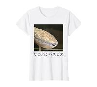 Sacabambaspis Fish Meme Realistic Japanese T-Shirt, Women, White, Large