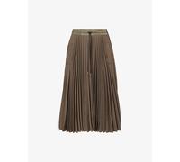 Sacai Womens Sacai Contrast-Stripe Pleated Woven Midi Skirt Khaki XL