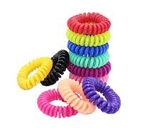 SACALA 50Pcs Spiral Hair Ties,Colorful Phone Cord Hair Ties, Coil Hair Ties Ponytail Holder For 10 colors, No Crease Invisible Hair Ties Set