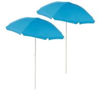 SACAR POLY Beach Umbrella - 3 Sections Foldable with Storage Bag - Metal and Polyester Fabric Frame - Adjustable and Lightweight for Sea and Travel, 2 x parasols