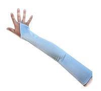 SACASUSA Fingerless 23 Inch Long Bridal Satin Gloves Over the Elbow in 20 Colours, lightblue, L