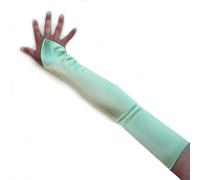 SACASUSA (TM 19 inch Long Fingerless Satin Gloves in Mint Green