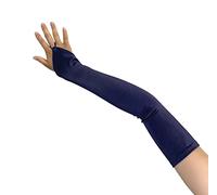 SACASUSA (TM) Fingerless Long Over the Elbow Bridal Satin Gloves with 20 colors - Blue - One Size