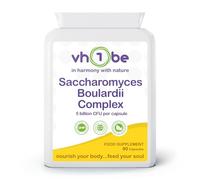 Saccharomyces Boulardii Probiotic - 90 Capsules | 5 Billion Friendly Bacteria with Olive Leaf, Biotin & Vitamin D | Natural Yeast Supplement for Gut Balance & Immune Support | UK Made by vh1be