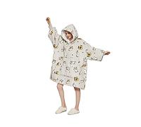 Sacebeleu Hoodie Sweatshirt Blanket,Oversized Sherpa Soft Warm Fluffy Fleece Blanket Hoodie,Giant Front Pocket for Men Women Teens Friends,With Vintage Pattern,One Size Fits All