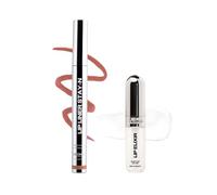 Sacheu Lip Liner STAY-N Peel Off Lip Stain & Lip Elixir Bundle - Long Lasting Waterproof Lip Tint with Hyaluronic Acid & Vitamin E - Transfer Proof Matte Finish (p-INKED and Clear)