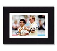 SACHIN TENDULKAR & SHANE WARNE Signed 8x6 Inch Mounted Photo Print With Pre Printed Signature INDIA & AUSTRALIA Cricket Autographed Gift, Ready To Be Framed