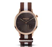 Sachs Women's and men's analogue quartz watch rose gold grey dial textile strap Marrom