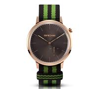 Sachs Women's and Men's Analogue Quartz Watch Rose Gold Grey Dial Textile Strap Preto Green