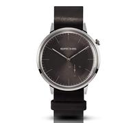 Sachs Women's and Men's Quartz Watch with Silver and Grey Dial Analogue Display and Black Leather Strap