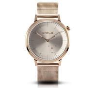Sachs Women's Men's Analogue Quartz Rose Gold Silver Dial Milanese Mesh Bracelet Rose Gold