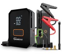 SachsenRAD Jump Starter Power Bank for Cars with 150PSI Air Compressor - 12V Car Battery Jump Starter with Portable Jumper Cables, LED Emergency Light and Air Nozzles for Gasoline Engines up to 6.0L a