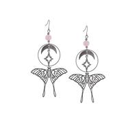 Sacina Black Butterfly Crescent Moon Star Dangle Earrings, Gothic Vintage Earrings, Goth Jewelry, Halloween Christmas Jewelry Gift for Women