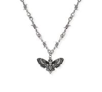 Sacina Goth Luna Moth Necklace, Zinc Alloy Luna Moth Pendant, Gothic Necklace, Goth Necklace, Halloween Necklace, Christmas New Year Jewelry Gift For Women