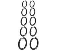 Sacina Set 5 Pairs of Hoop Earrings, Stainless Steel Hoop Earrings, Grunge Earrings, Punk Earrings, Christmas Jewelry Gift For Women, Stainless Steel, No Gemstone