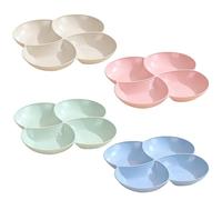 SacJkt Serving Platter, Snack Tray with 4 Compartments, Pack of 4 Serving Tray, Serving Platters for Parties, Multifunctional Snack Plate for Fruit, Candy, Nuts, Desserts (4 Color)