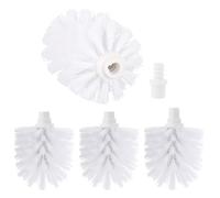 SacJkt Toilet Brush Replacement, 4pcs Durable Round Brushes Head with Socket, Ideal Cleaning Accessory for Toilet Cleaning Brushes, (Suitable for Brush Holder with a Diameter of 12mm) -White