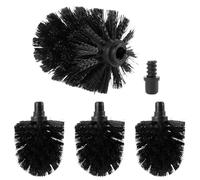 SacJkt Toilet Brush Replacement, 4pcs Durable Round Brushes Head with Socket, Ideal Cleaning Accessory for Toilet Cleaning Brushes, (Suitable for Brush Holder with a Diameter of 12mm) -Black