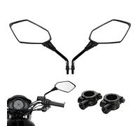 SacJkt Universal Motorcycle Mirrors, Metal Handlebar End Mirror, 1 Pair ABS Plastic Motorcycle Mirrors with Mirror Mount, for Scooter Sport Bike (Black)