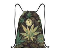 Sack Backpack A Puff In Time Weed Foldable Drawstring Gym Versatile String Bag For Climbing Hiking Outside 39X46Cm