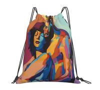 Sack Backpack African American Lovers Couple Stylish Drawstring Bag Waterproof String Bag For Sport Fishing Men 39X46Cm