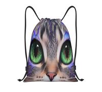 Sack Backpack Cat'S Eyes Purple Green Unisex Drawstring Bag Scratch Draw String Back Bag For Hiking Men Yoga 39X46Cm