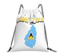 Sack Backpack Saint Lucian Lucia Island Caribbean Design Drawstring Gym Scratch Draw String Back Bag For Holidays Beach Hunting 39X46Cm