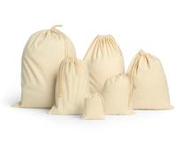 Sack Drawstring Cotton Canvas Bags - Reusable, Eco-Friendly Storage & Laundry Bags for Clothes, Travel, Toys & Gifts (10, 30x45cm)