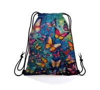 Sack Flowers Butterfly Sports Rucksack Travel 36x42cm | Light Backpack Lightweight Drawstring Backpack for Man Woman Holidays Yoga