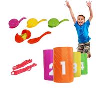 Sack Race Bag with 4 Pcs Egg Spoons & Start and Finish Line Sports Day Kit 4 Pcs Outdoor Family Interactive Parent-Child Bonding Lawn Party Carnival Games SPORTING GOODS.