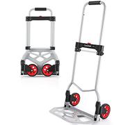 Sack Truck, Aluminium Transport Trolley, Foldable, Maximum Load 120 kg, 2 Wheels, with Telescopic Aluminium Handle for Industry and Household
