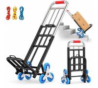 Sack Truck Folding, 231lbs Stair Climbing Hand Truck with Telescopic Handle | Heavy Duty Sack Barrow Trolley for Garden, Moving, Shopping (Black,31x46x(74-102)cm)