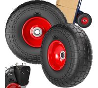 Sack truck wheel set of 2 black solid rubber