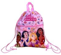 Sack with Front Pocket Backpack Drawstring Bag for Kids 44 x 34 cm School Gym Leisure, Princesses, One Size