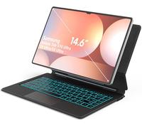 Sackei for Samsung Galaxy Tab S10 Ultra S9 Ultra S8 Ultra Keyboard Case 14.6'' Magic-Style Floating Cantilever Magnetic Stand, Dex Mode, 3-Level 7 Color Backlit, Built-in trackpad Matte Black