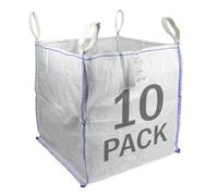Sackmaker FIBC Big Bag - 1,000 kg SWL - Fully Certified - Builders Bag - Garden Waste Bag Extra Large (10 Packs) TB808080-10 White