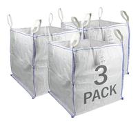 Sackmaker FIBC Big Bag - 1,000 kg SWL - Fully Certified - Builders Bag - Garden Waste Bag Extra Large (3 Packs), TB808080-3, White