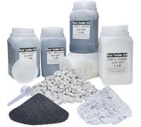 SACKORANGE 8 LBS Large Weight Rock Tumbler Grit Kit and Ceramic Tumbling Filler Media -Coarse/Medium Grit/Pre-Polished/Final Polish, Works with Any Rock Tumbler, Rock Polisher, Stone Polisher