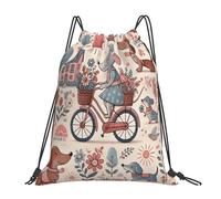 Sackpack Camp Cartoon Mouse Cycling Design Gym Sack Backpack Foldable String Bag For Men Holidays Outside 39X46Cm