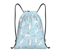 Sackpack Cute Easter Bunny Funny Rabbit Gym Bag Machine Washable String Bag Unisex Drawstring Backpack For Swimming Gym School 36X42Cm