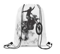 Sackpack Dirt Bike Versatile Drawstring Bag Stylish Draw String Back Bag For Holidays Outside Shopping 39X46Cm